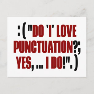 Carte Postale Ponctuation amusante Lecture de preuve