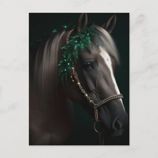 Carte Postale Poney de Noël (Devant)