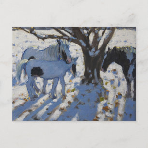 Carte Postale Ponies de chaume en hiver 2012