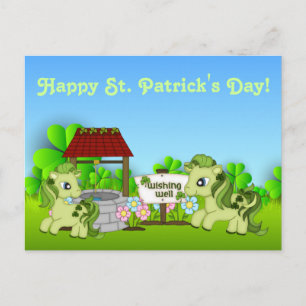 Carte Postale Ponies et Clovers Happy St. Patrick's Day Horse