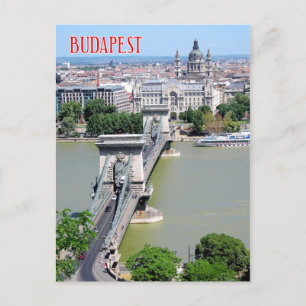 Carte Postale Pont à chaîne sur le Danube, Budapest, Hongrie