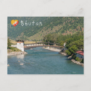Carte Postale Pont à Punakha Dzong au Bhoutan