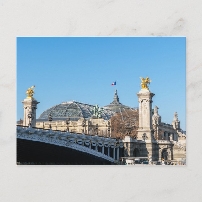 Carte Postale Pont Alexandre III et Grand Palais par une journée (Devant)