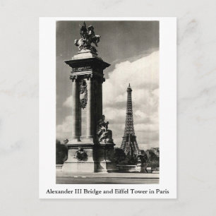 Carte Postale Pont Alexandre III et Tour Eiffel à Paris