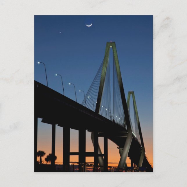 Carte Postale Pont Arthur Ravenel Jr à Dusk (Devant)