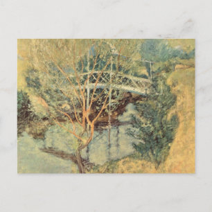 Carte Postale Pont blanc par Twachtman, Impressionnisme vintage