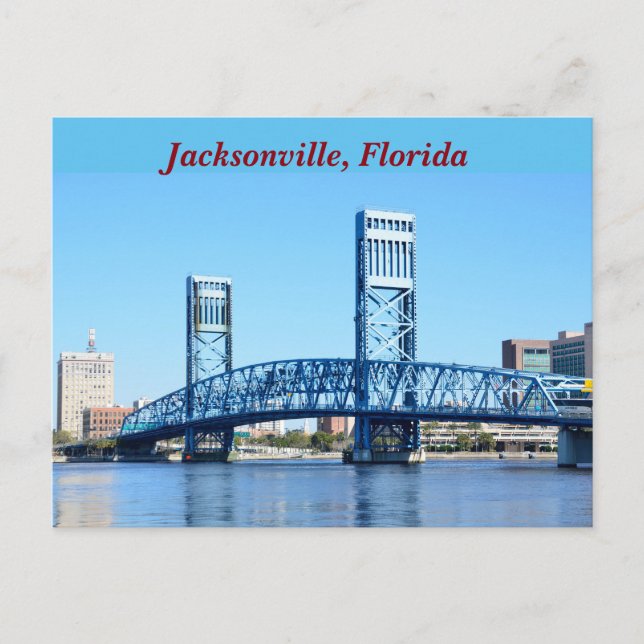 Carte Postale Pont Bleu Célèbre Jacksonville, Floride (Devant)