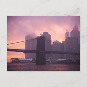Carte Postale Pont Brooklyn pendant la tempête de neige