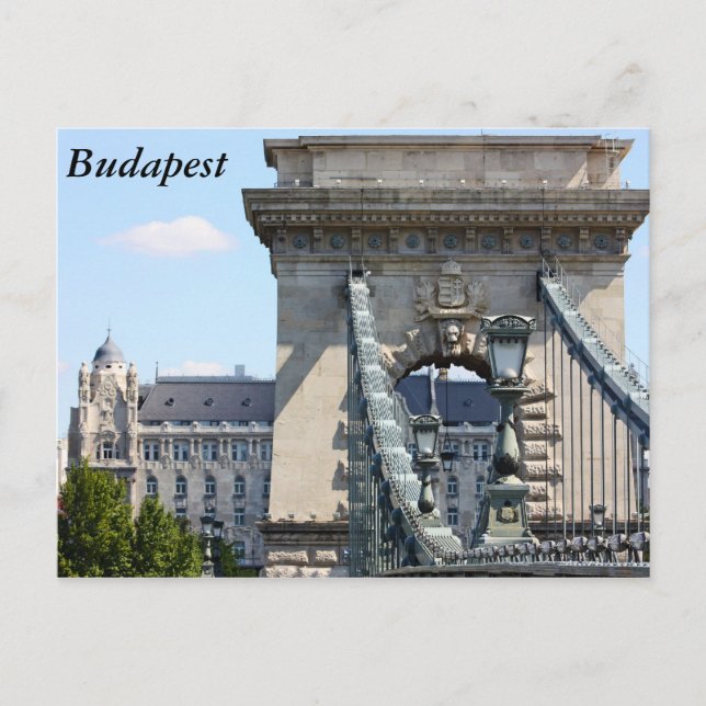 Carte Postale Pont Chaîne Szechenyi, Budapest, Hongrie, Buda... (Devant)