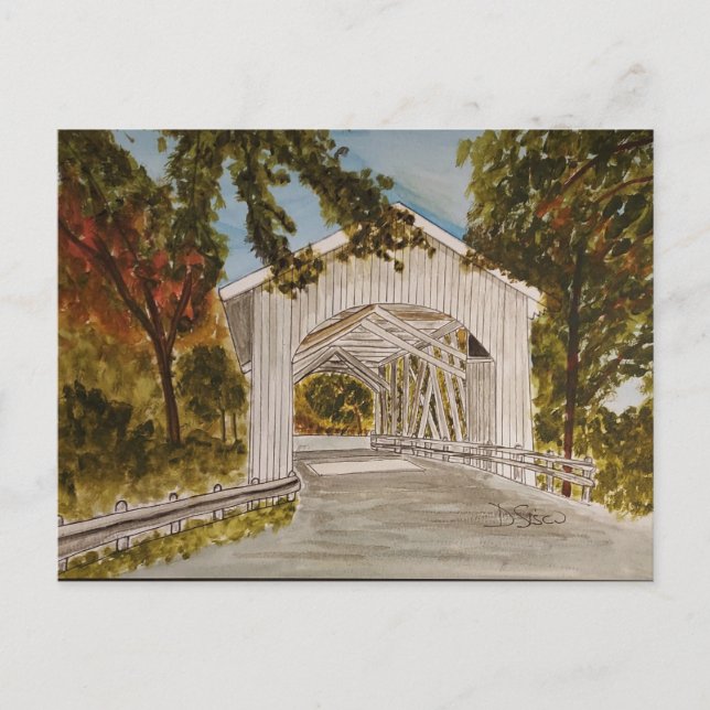 Carte postale Pont Couvert Blanc (Devant)