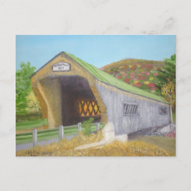 Carte Postale Pont couvert de Bartonsville (Devant)