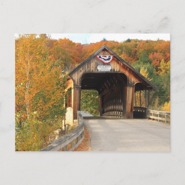 Carte Postale Pont couvert de la rivière Squam Ashland (Devant)
