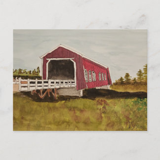 Carte postale Pont couvert rouge