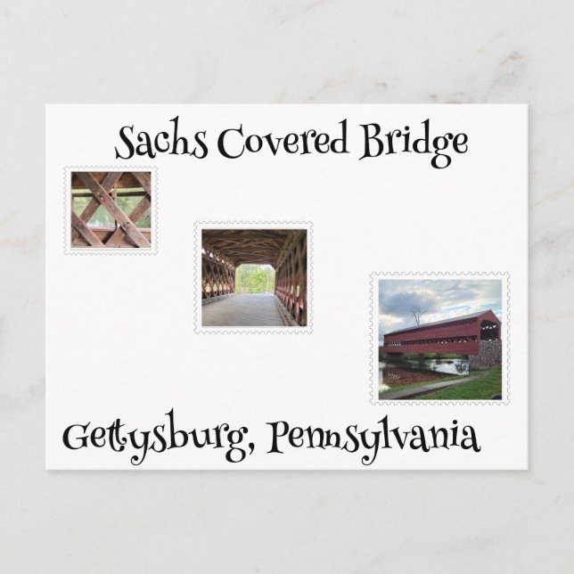 Carte Postale Pont couvert Sachs (Devant)