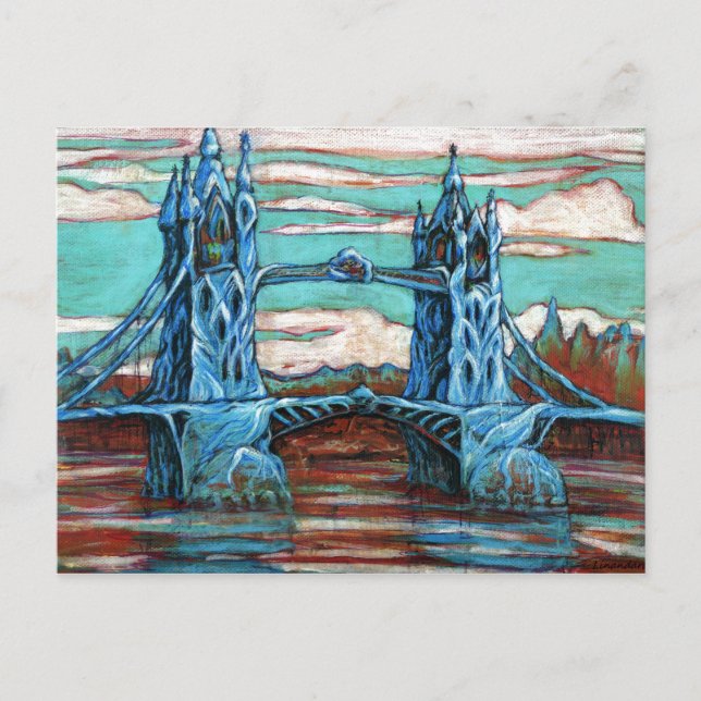 Carte Postale Pont croissant dans une ville d'imaginaires (Devant)