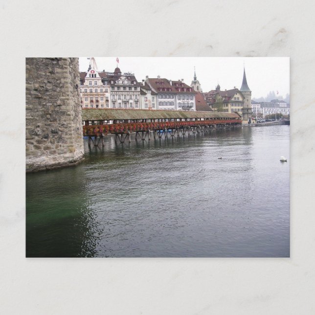 Carte Postale Pont dans Interlocken (Devant)