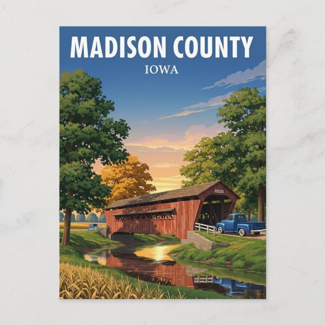 Carte Postale Pont dans le comté de Madison Iowa Travel (Devant)