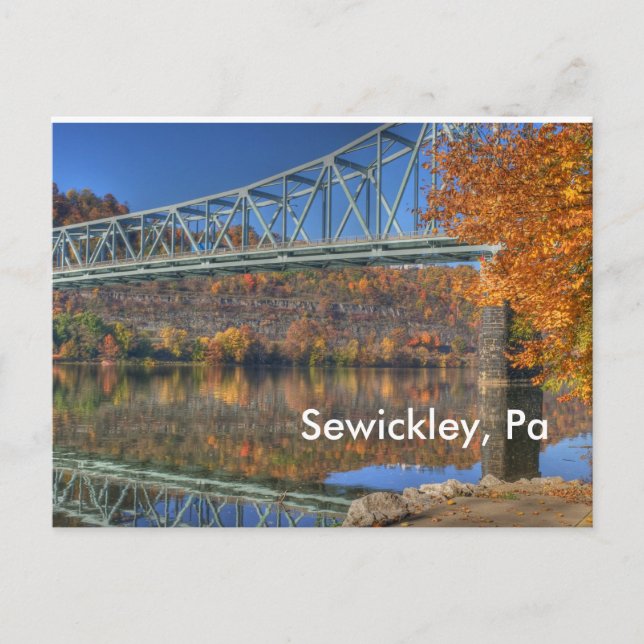 Carte Postale pont d'automne, Sewickley, Pennsylvanie (Devant)