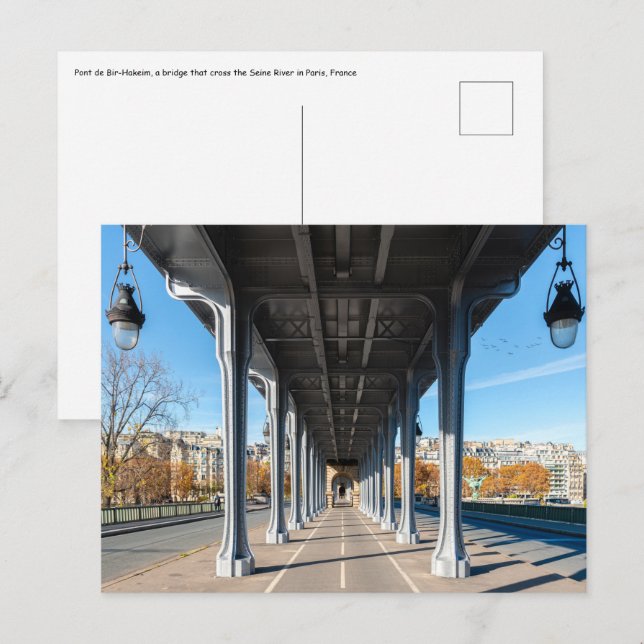 Carte Postale Pont de Bir-Hakeim sur la Seine - Paris, France (Devant / Derrière)