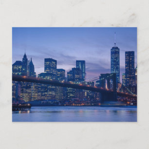 Carte Postale Pont de Brooklyn au crépuscule