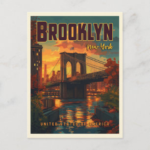 Carte Postale Pont de Brooklyn au lever du soleil - Un voyage vi