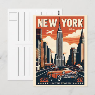 Carte Postale Pont de Brooklyn de la ville de New York voiture c