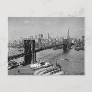 Carte Postale Pont de Brooklyn et skyline de Manhattan, 1920