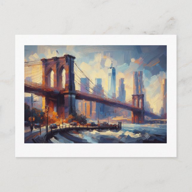 Carte Postale Pont de Brooklyn New York Cityscape,  (Devant)