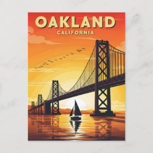 Carte Postale Pont de la baie d'Oakland Californie coucher de so