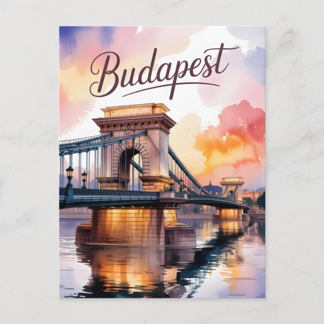 Carte Postale Pont de la chaîne de Budapest (Devant)