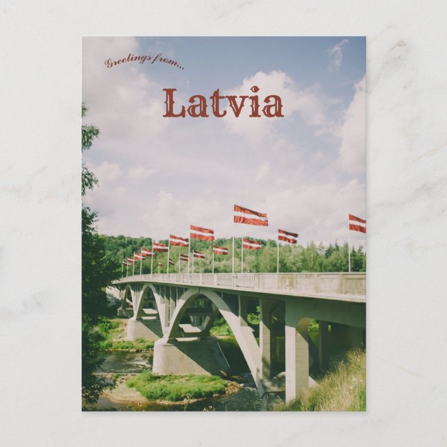 Carte Postale Pont de la Gauja Sigulda Lettonie (Devant)