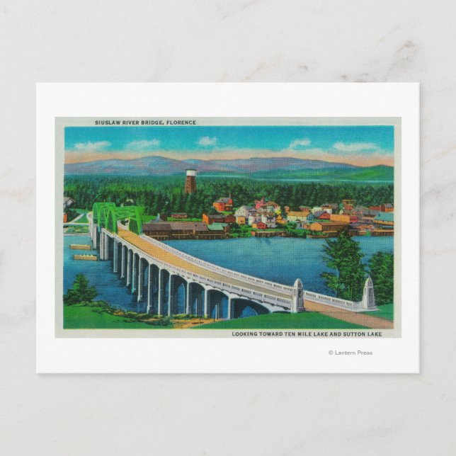 Carte Postale Pont de la rivière Siuslaw à Florence, Oregon (Devant)