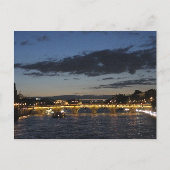 Carte Postale Pont de la Seine au crépuscule (Devant)