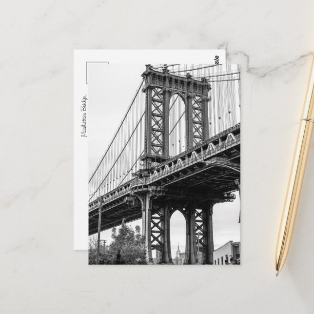 Carte Postale Pont de Manhattan (Devant/Arrière en situation)