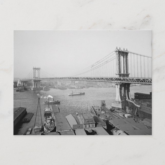 Carte Postale Pont de Manhattan, 1909 (Devant)