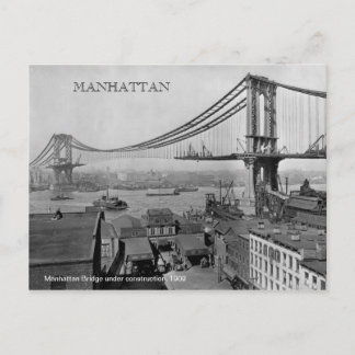 Carte Postale Pont de Manhattan en construction en 1909 photo