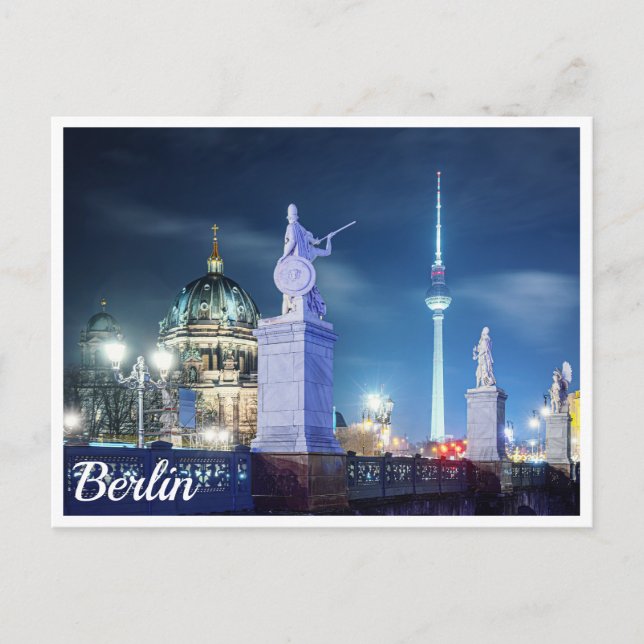 Carte Postale Pont de pierre près de la cathédrale de Berlin en  (Devant)