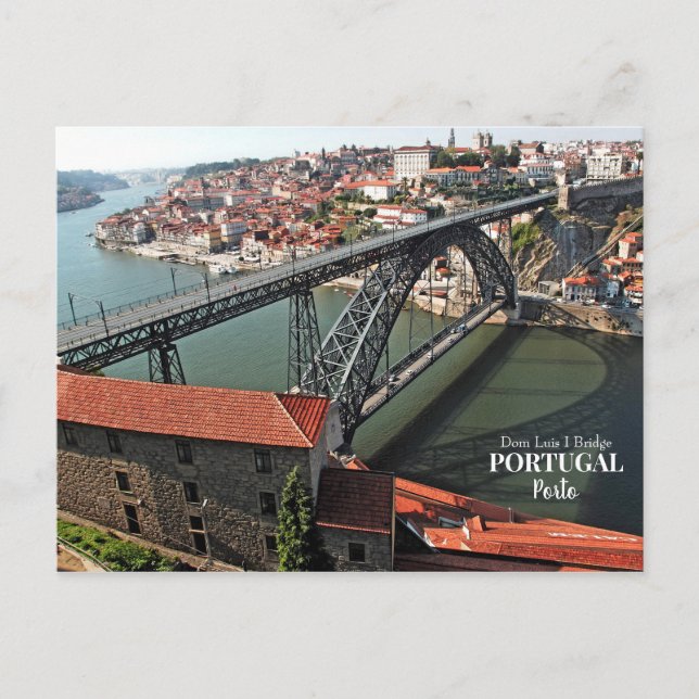 Carte Postale Pont de Porto sur le fleuve Douro, Portugal (Devant)