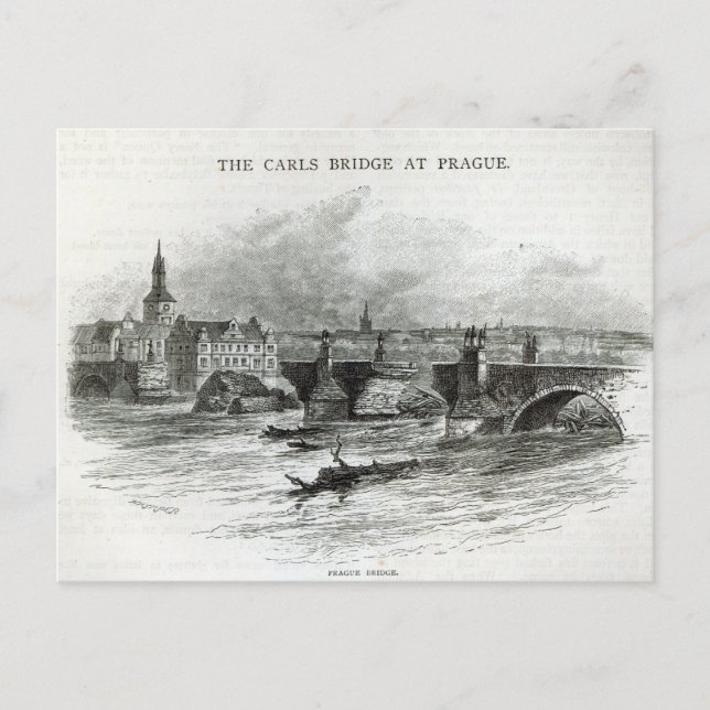 Carte Postale Pont de Prague, de 'Leisure Hour', 1891 (Devant)