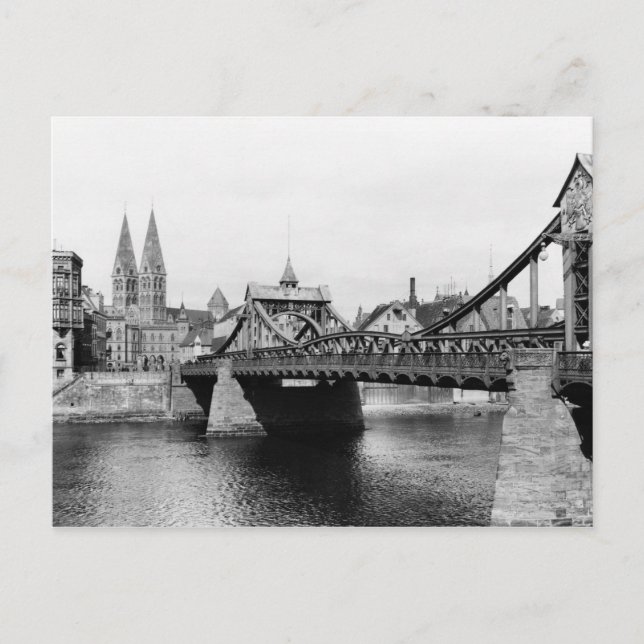 Carte Postale Pont de Weser, Brême, c.1910 (Devant)