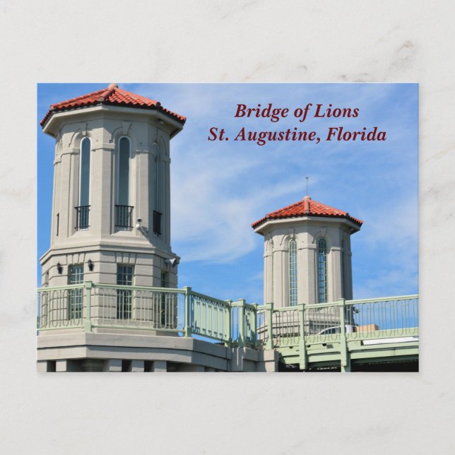 Carte Postale Pont des Lions St Augustine, Floride (Devant)