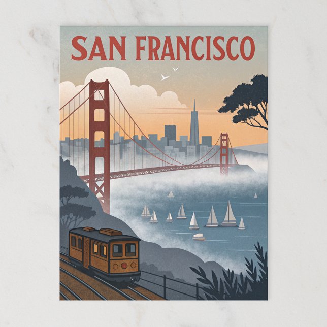 Carte Postale Pont d'or vintage San Francisco (Créateur téléchargé)