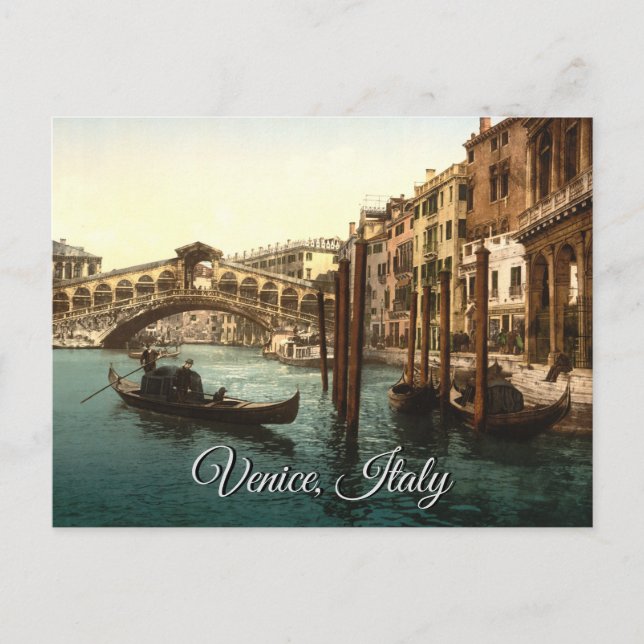 Carte Postale Pont du Rialto Venise Italie Grand Canal (Devant)