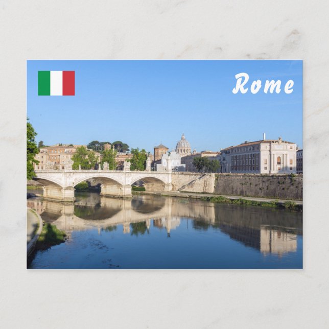 Carte Postale Pont Emanuele II et Basilique Saint-Pierre - Rome (Devant)