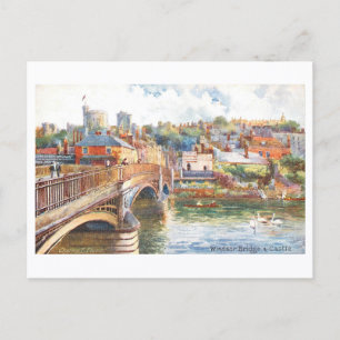 Carte Postale Pont et château de Windsor vintage
