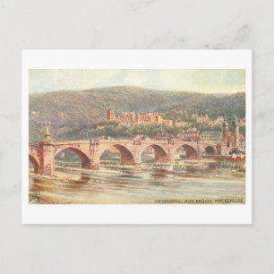 Carte Postale Pont et château vintage, Heidelberg, Allemagne