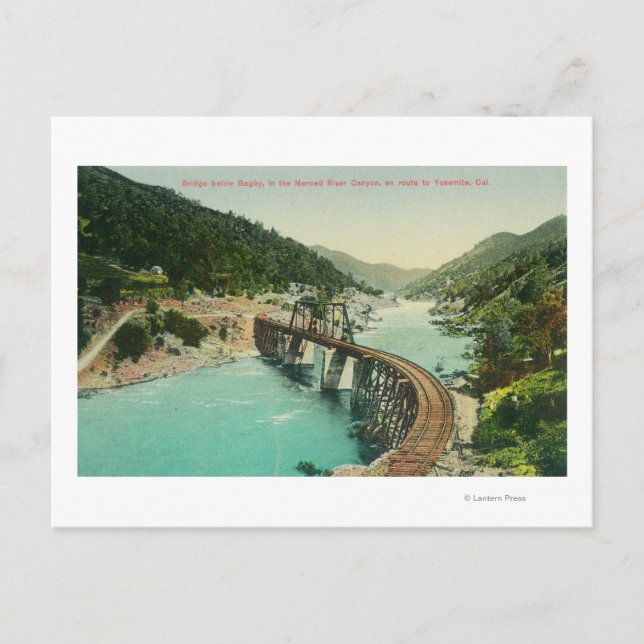 Carte Postale Pont ferroviaire sur la rivière Merced (Devant)