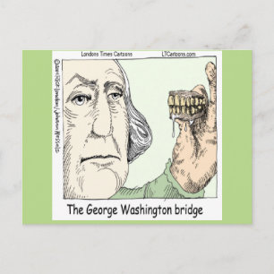 Carte Postale Pont George Washington & Dentiers Cadeau Drôle