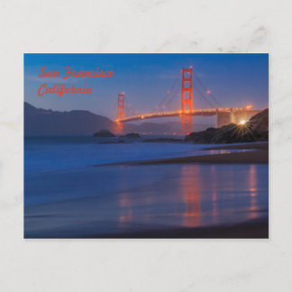 Carte Postale Pont Golden Gate de San Francisco au coucher du so