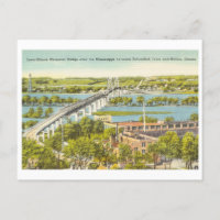 Pont Iowa Illinois sur le fleuve Mississippi vinta